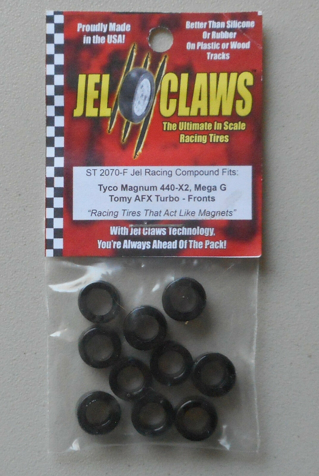 1/64 Rubber Racing Tires Tyc Magnum 440-x2 Fronts 10 Jel Claws Car Slot Rc 2070f