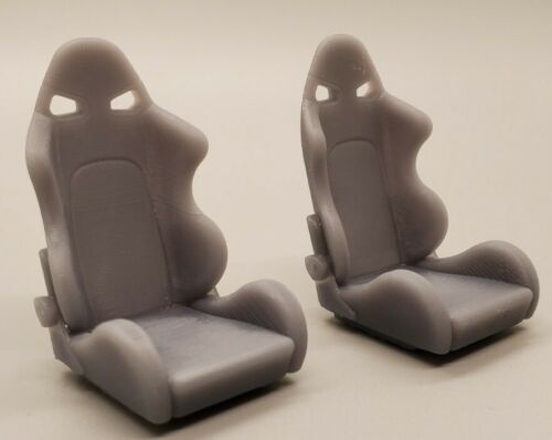 Set Of (2) 1/24 High Quality 3d Printed Resin Race Seats