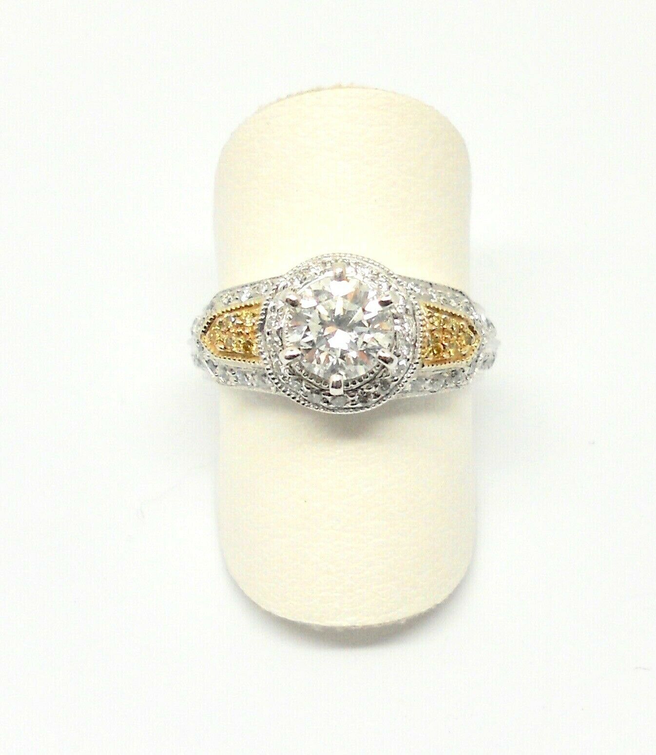 14k Two Tone Diamond Engagement Ring Jg1