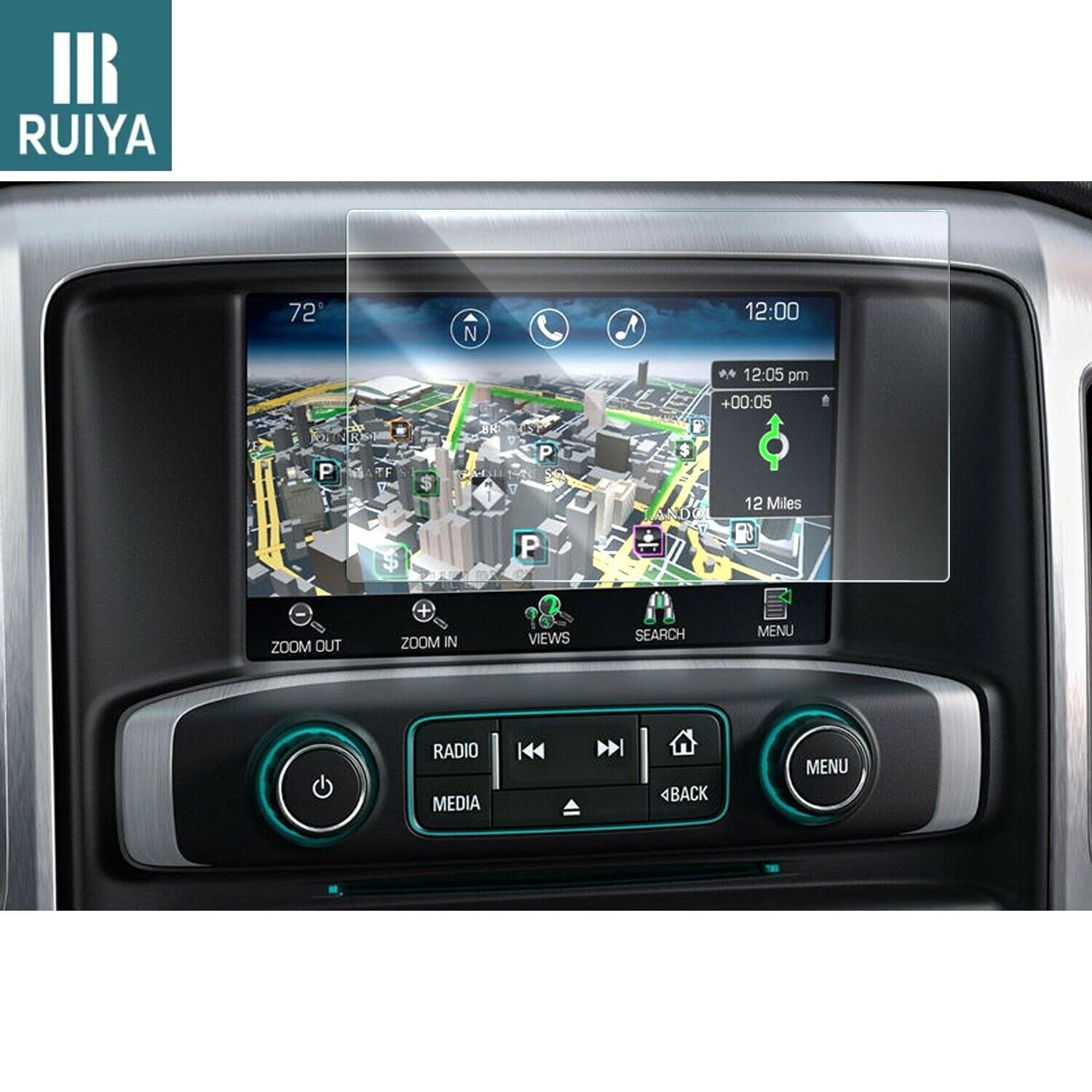 Ruiya Car Navigation Screen Protector Tempered Glass Film 8" For 2021 Gmc Sierra