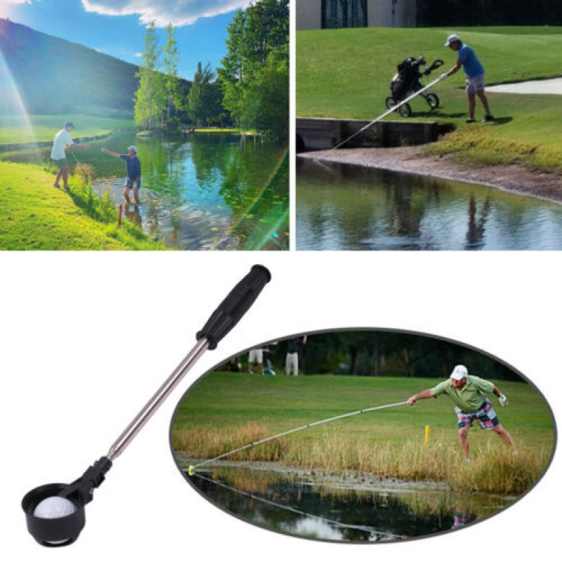 Steel Golf Ball Retriever 8 Sections Telescopic Golf Ball Picker For Water