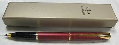 Parker Latitude Red & Gold Trim Rollerball Pen Engraved Sample New In Box *
