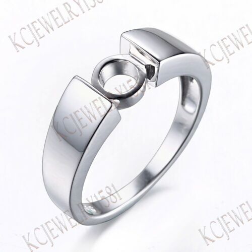 Solid 10k White Gold 6.5mm Round Fine Jewelry Engagement Wedding Ring Setting