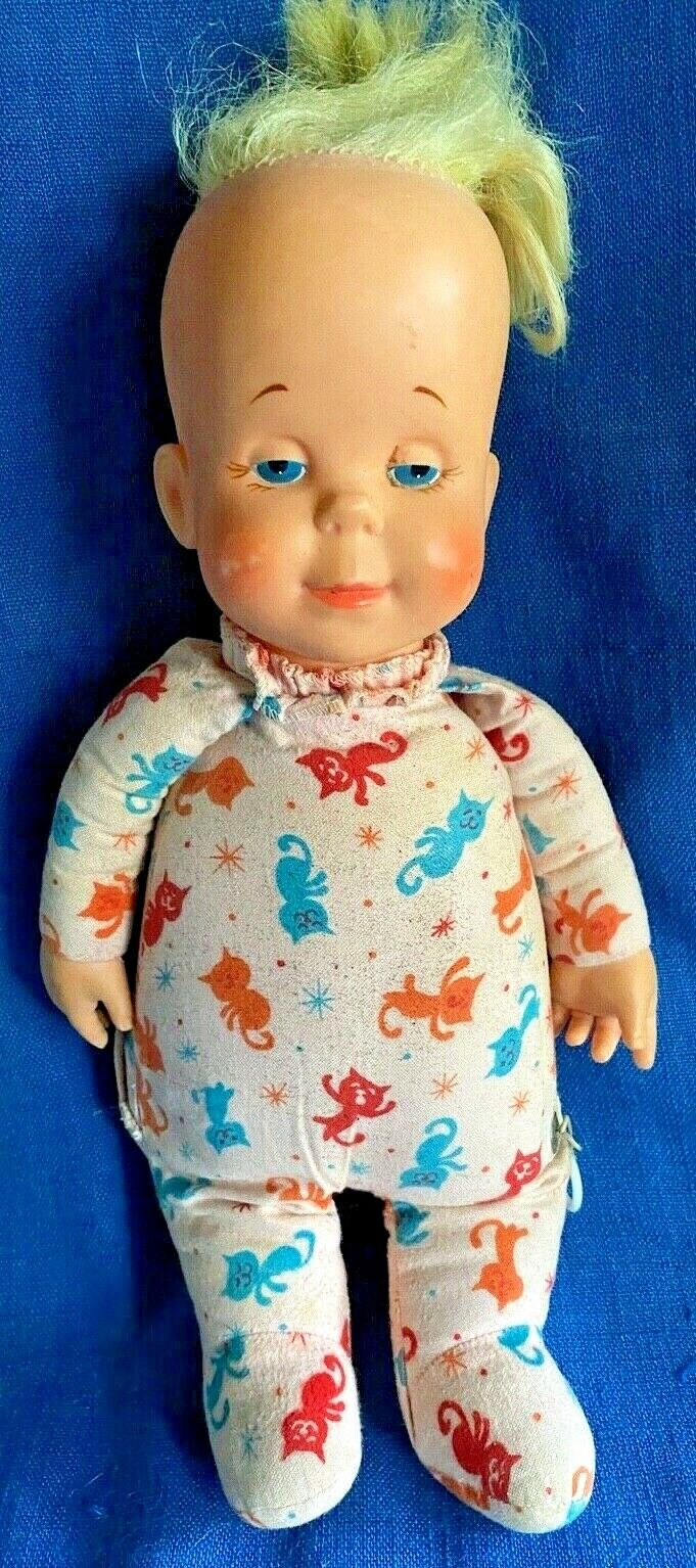 Vintage 1964 Drowsy Baby Doll Mattel Talker Cats & Dogs Pajamas Mute