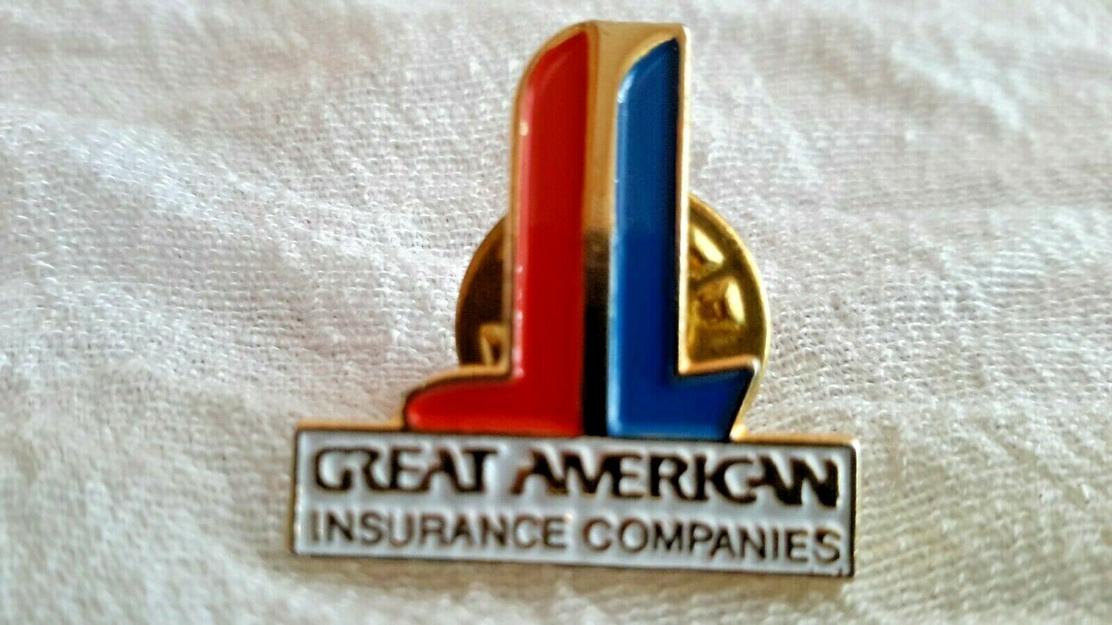 Great American Insurance Company Vintage Hat Lapel Pin Logo Enamel Inlay 3/4"