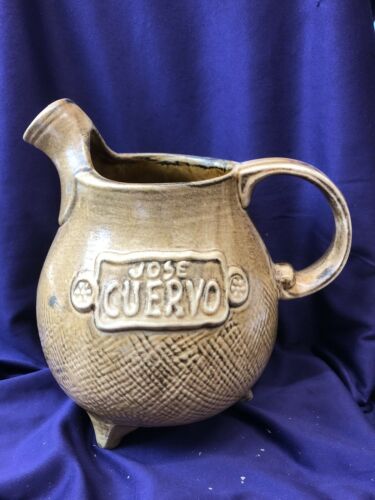 Vintage 1975 Jose Cuervo Hue Leon Ceramic Pot Belly Pitcher