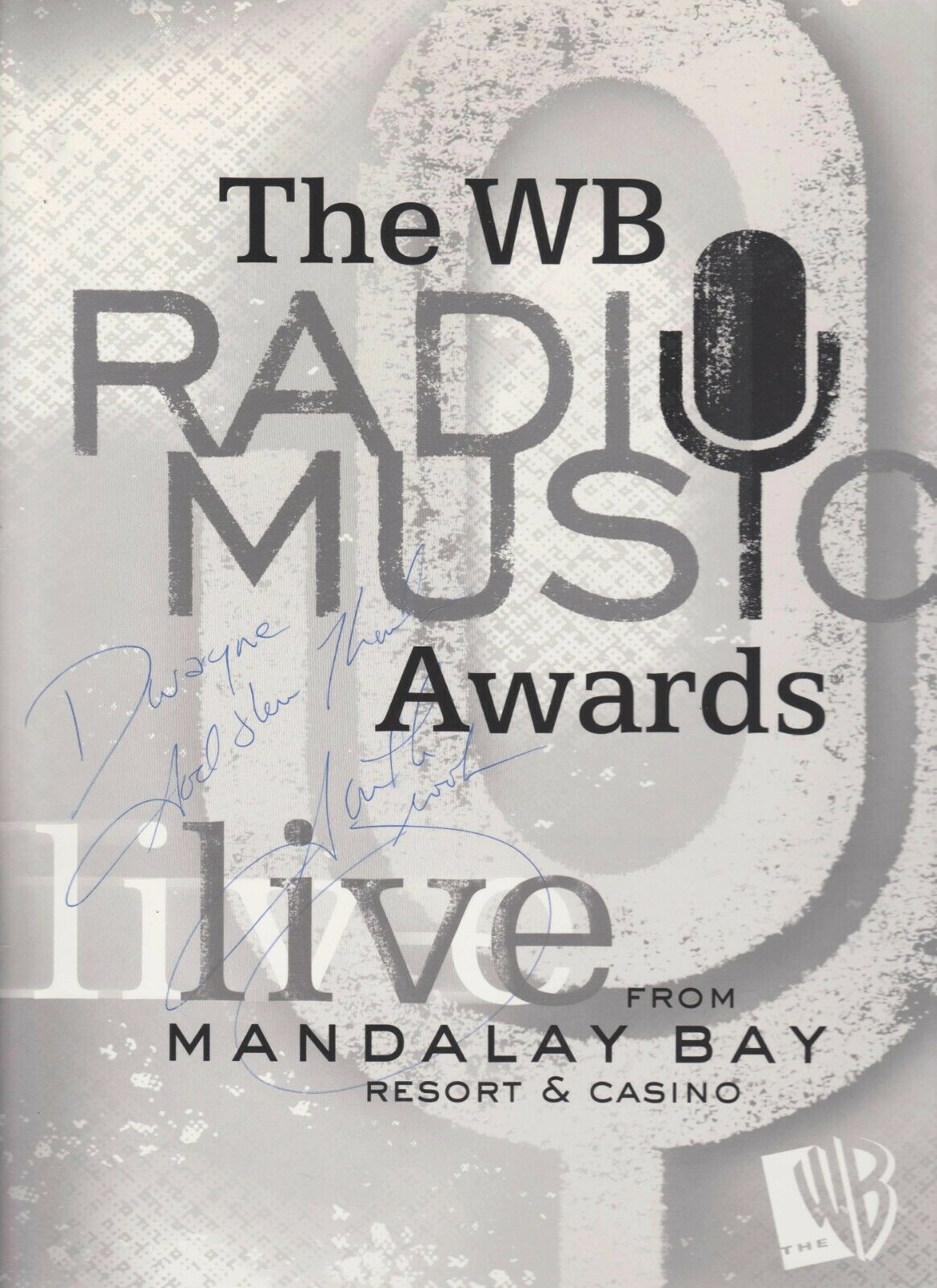 Wb Radio Music Awards Program Signed By Garth Brooks B28