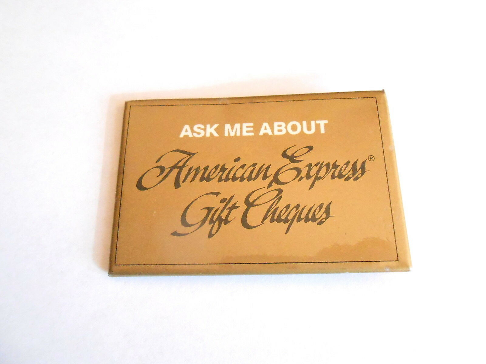 Vintage American Express Gift Cheques Advertising Pinback