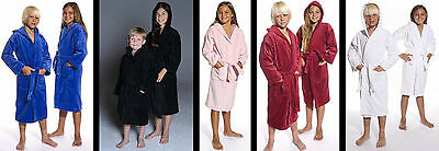 Hooded Velour Terry Kids Bathrobe Robes For Girls And Boys, Embroidery Available