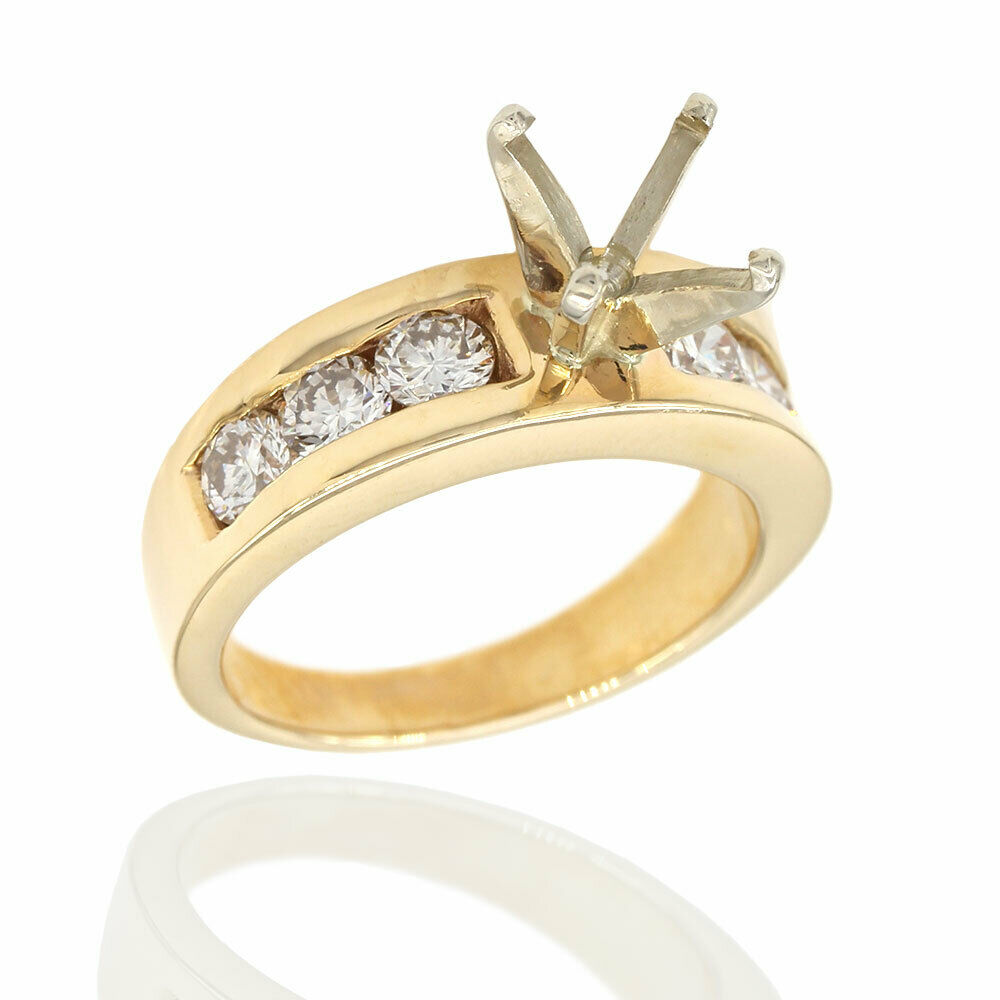 0.84ctww Diamond Engagement Ring Mounting In 14k Yellow Gold