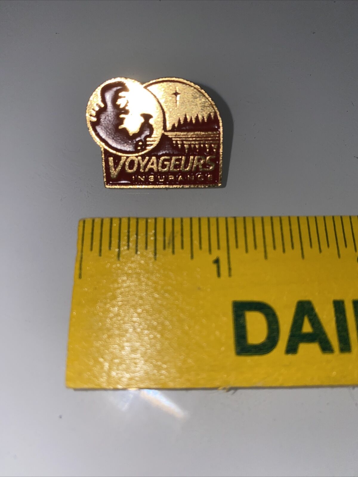 Voyageurs Insurance Lapel Pin Advertising Collector Vintage North Star Trees