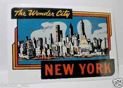 New York City Vintage Style Travel Decal / Vinyl Sticker, Luggage Label
