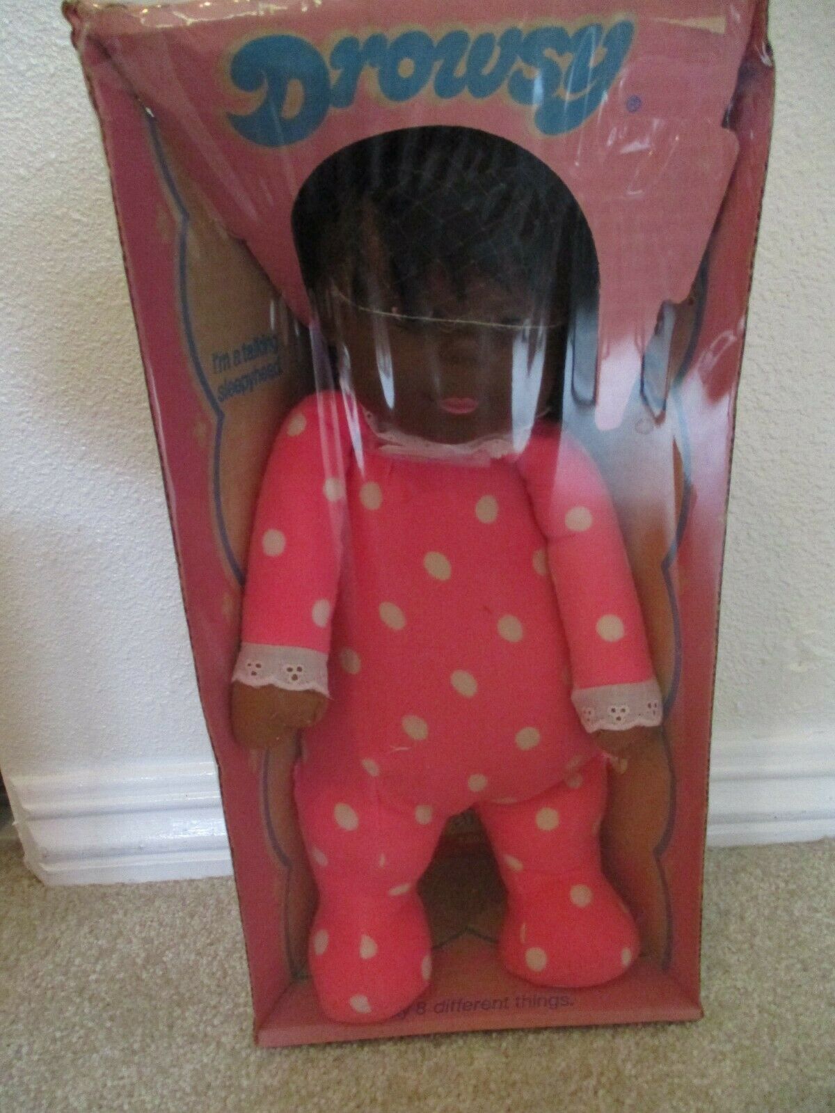New In Box! Vintage Doll 1974 Mattel Talking Drowsy African American Aa