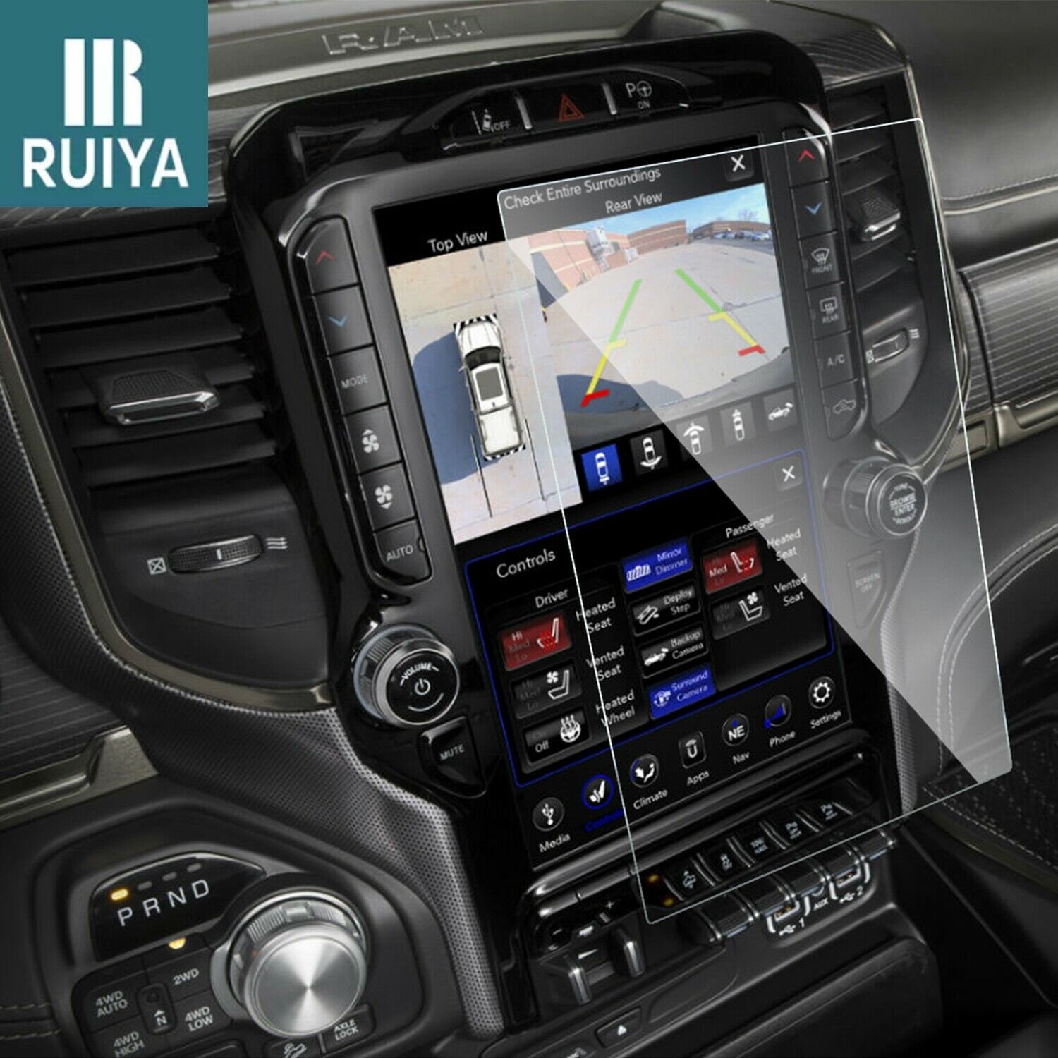 Ruiya Car Navigator Screen Protector Tempered Glass Film For 2021 Dodge Ram 1500