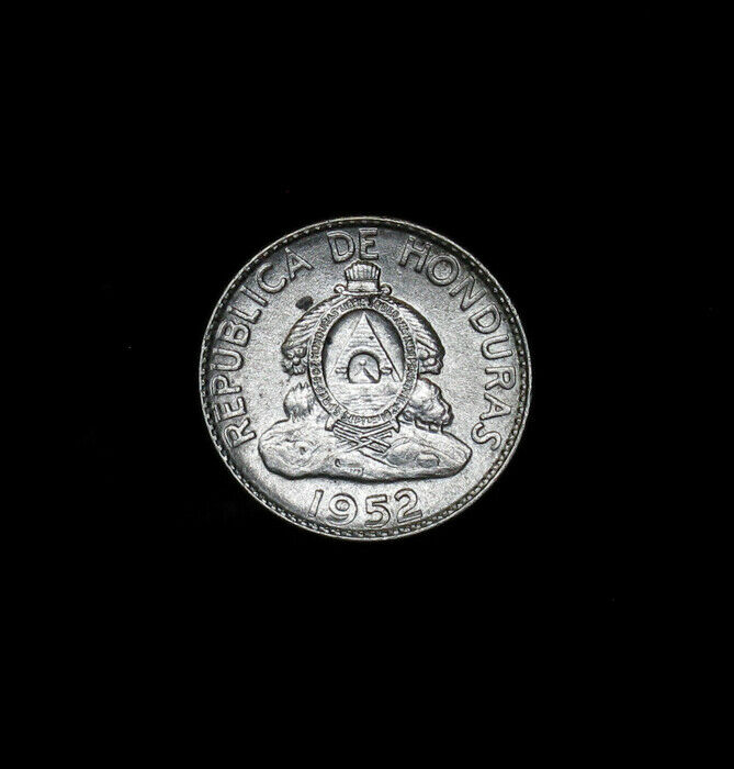 1952 Honduras 20 Centavos Silver Coin Bu Uncirculated