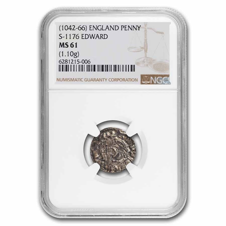 (1042-1066) Kingdom Of England Silver Penny Edward Ms-61 Ngc - Sku#267828